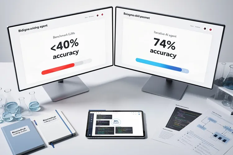 LLMs Fail Biomedical Code Test: New Agent Hits 74% Accuracy